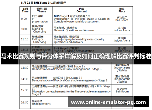 马术比赛规则与评分体系详解及如何正确理解比赛评判标准